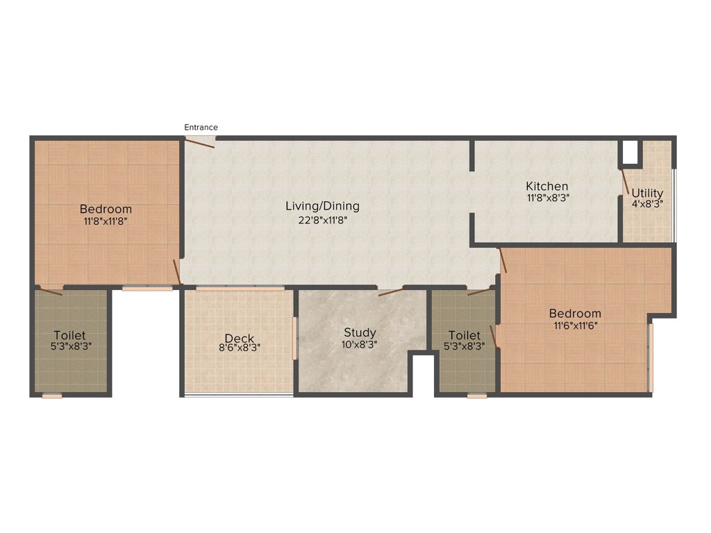 Adroit Altius (2BHK+2T (1,331 sq ft) + Study Room 1331 sq ft)