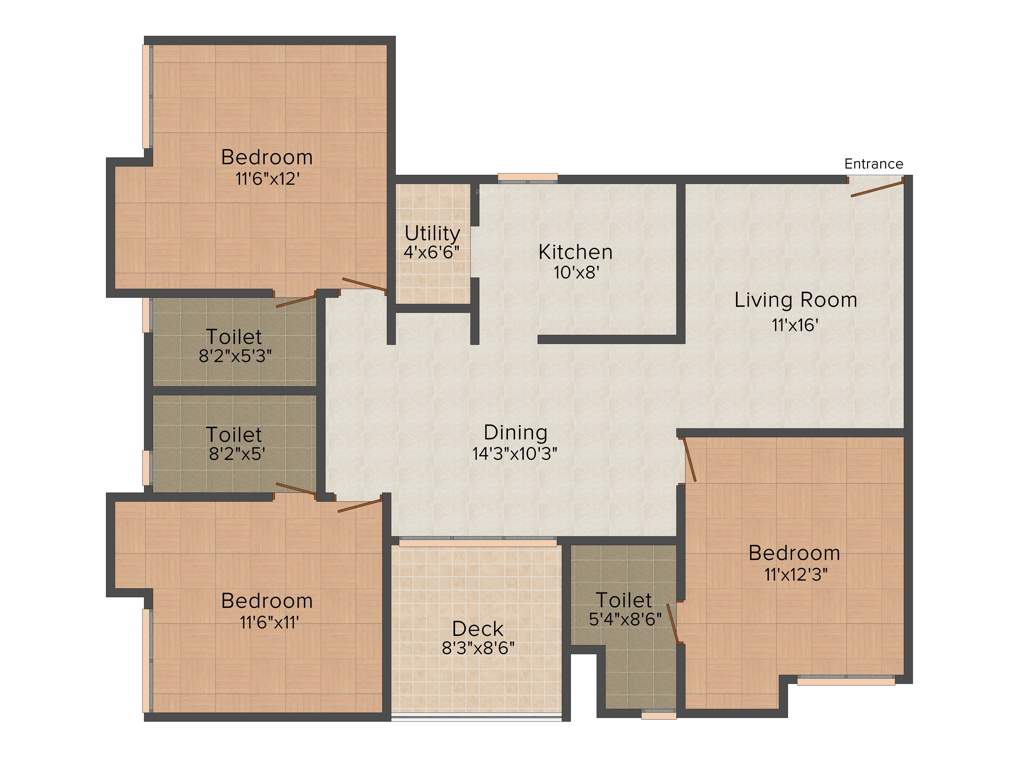 Adroit Altius (3BHK+3T (1,535 sq ft) 1535 sq ft)