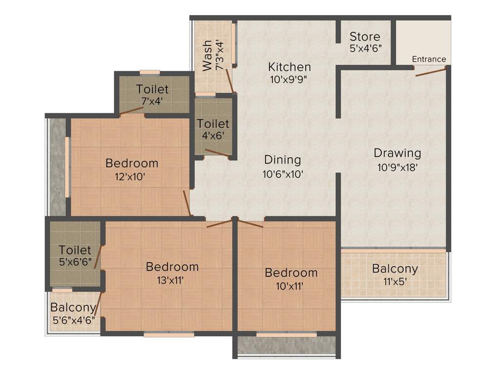 Shayona Tilak IV (3BHK+3T (1,755 sq ft) 1755 sq ft)