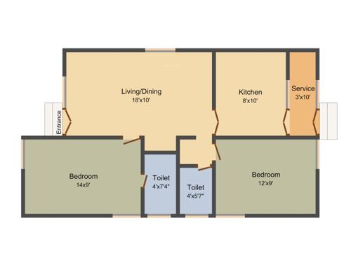 Azhagiri Pugazh Avenue (2BHK+2T (916 sq ft) 916 sq ft)