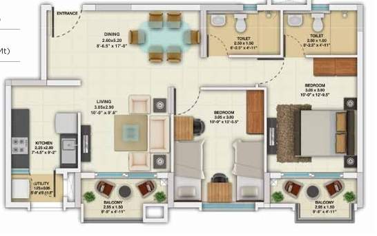  tata new value homes new haven ribbon walk Floor Plan Floor Plan