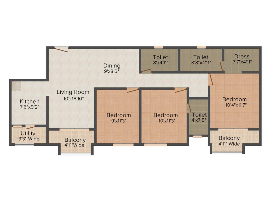 TATA New Haven Ribbon Walk (3BHK+3T (1,422 sq ft) 1422 sq ft)