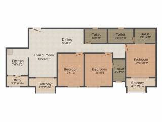 TATA New Haven Ribbon Walk (3BHK+3T (1,422 sq ft) 1422 sq ft) TATA New Haven Ribbon Walk (3BHK+3T (1,422 sq ft) 1422 sq ft)