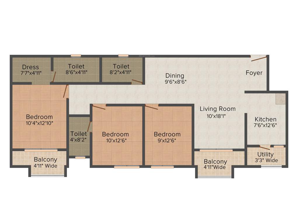 TATA New Haven Ribbon Walk (3BHK+3T (1,549 sq ft) 1549 sq ft)