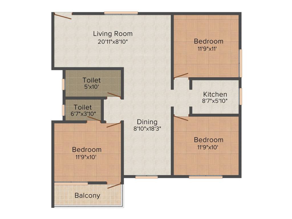 Aatreyee Nirman Utkarshini 3BHK+2T (1,345 sq ft) Aatreyee Nirman Utkarshini 3BHK+2T (1,345 sq ft)
