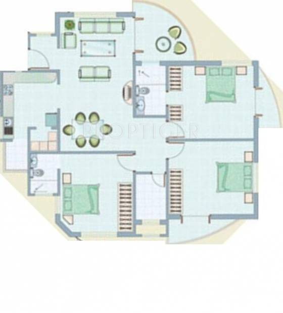 Pawan Group Vicenza Retreat Floor Plan (3BHK+3T)