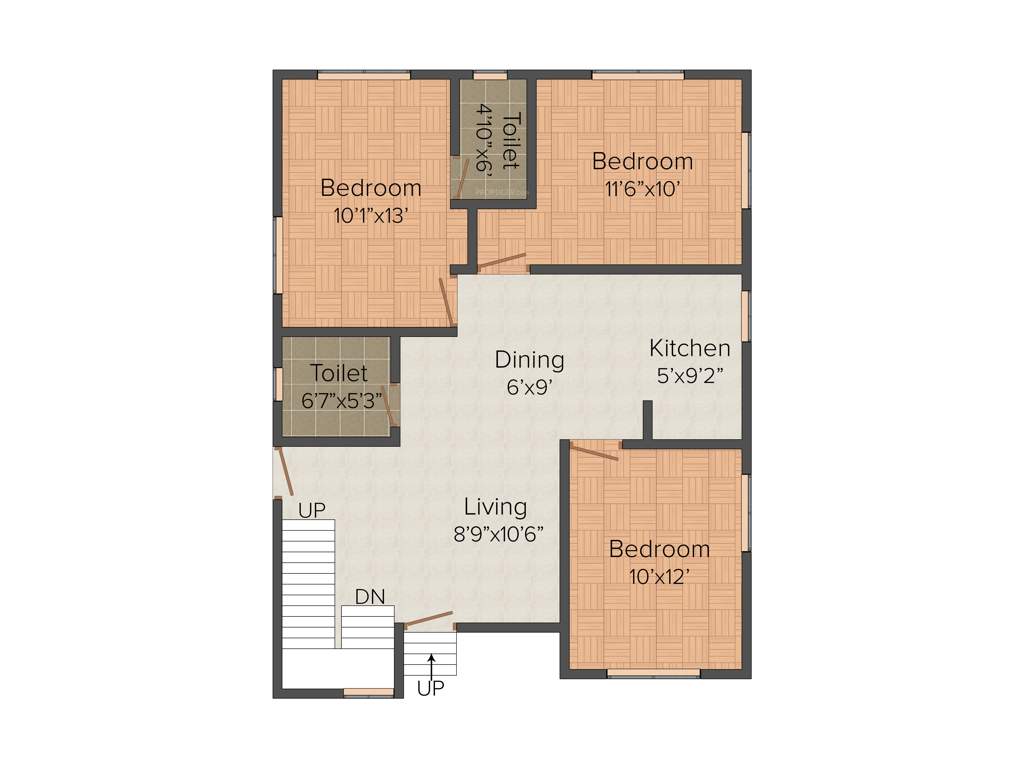 MyDearCity Developers Banalata 3BHK+2T (935 sq ft)