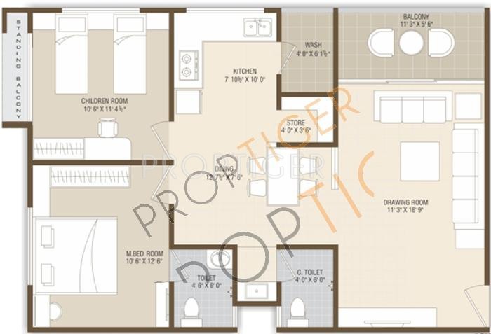 Arise Icon (2BHK+2T (1,422 sq ft) 1422 sq ft)