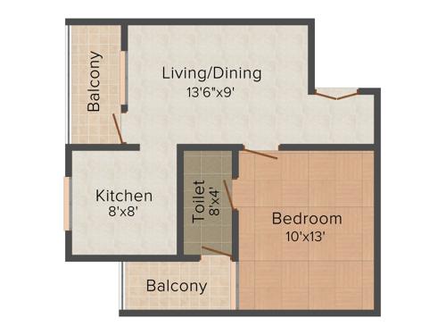 IPG Samyak Residency (1BHK+1T (688 sq ft) 688 sq ft)