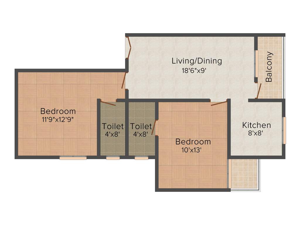 IPG Samyak Residency (2BHK+2T (980 sq ft) 980 sq ft)