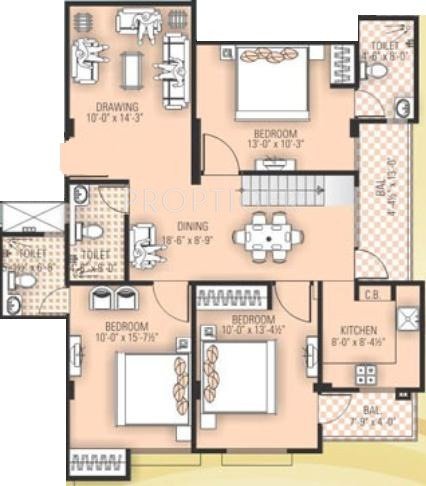 Aradhana Bhavyaa Pride (3BHK+4T (2,109 sq ft) 2109 sq ft)