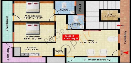 Balaji Homes (2BHK+2T (1,130 sq ft) 1130 sq ft)