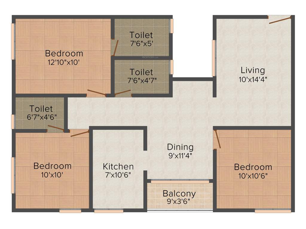 Rajarathnam RC Adena (3BHK+3T (1,130 sq ft) 1130 sq ft)