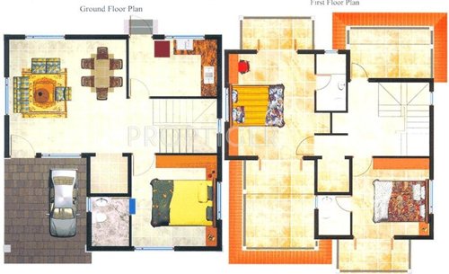 Akar Realty Aqua Marina Floor Plan (3BHK+3T)