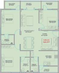 Mahaveer Zephyr (3BHK+3T (1,505 sq ft) 1505 sq ft)