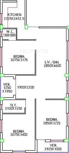 Pabitra Santa Bhawan (3BHK+2T (1,075 sq ft) 1075 sq ft)