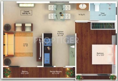 VSD Brick Enclave (1BHK+1T (683 sq ft) 683 sq ft) VSD Brick Enclave (1BHK+1T (683 sq ft) 683 sq ft)