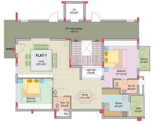 HSV JR Mansion (2BHK+2T (1,435 sq ft) 1435 sq ft)
