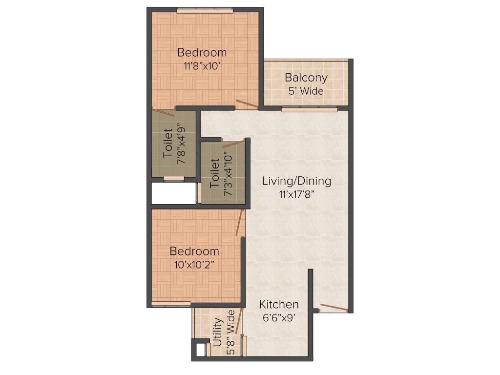 Sipani Bliss (2BHK+2T (875 sq ft) 875 sq ft)