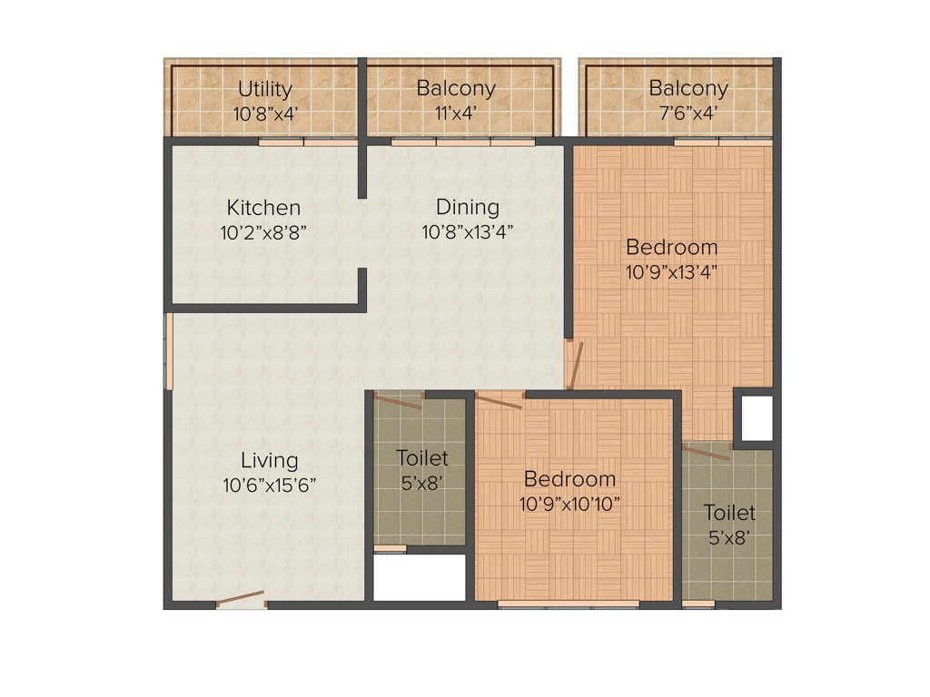 Eshwari Oak Dale (2BHK+2T (1,050 sq ft) 1050 sq ft)