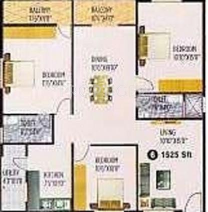 HSV Pride (3BHK+3T (1,525 sq ft) 1525 sq ft) HSV Pride (3BHK+3T (1,525 sq ft) 1525 sq ft)