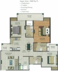 Color Homes (3BHK+3T (1,660 sq ft) Study Room 1660 sq ft) Color Homes (3BHK+3T (1,660 sq ft) Study Room 1660 sq ft)