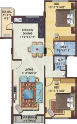 Thakkers Harmony (2BHK+1T (1,104 sq ft) 1104 sq ft)