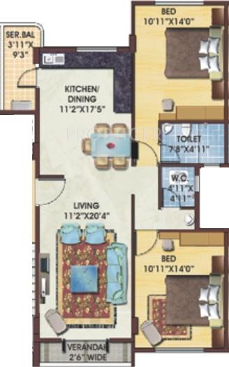 Thakkers Harmony (2BHK+1T (1,104 sq ft) 1104 sq ft)