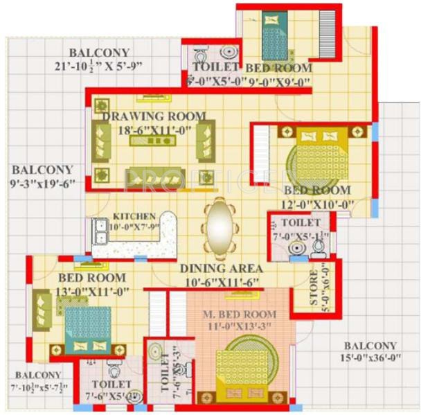  Maple Apartments (4BHK+4T (2,515 sq ft) 2515 sq ft)