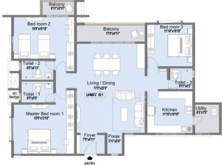 L&T Eden Park Phase 2 (3BHK+3T (2,050 sq ft) 2050 sq ft)