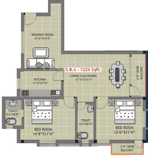 Essen Soumiya Enclave (2BHK+2T (1,226 sq ft) 1226 sq ft) Essen Soumiya Enclave (2BHK+2T (1,226 sq ft) 1226 sq ft)