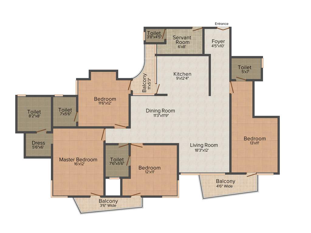 Parsvnath Planet (4BHK+5T (2,175 sq ft) + Servant Room 2175 sq ft)