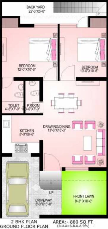 Okay Plus Exotica (2BHK+2T (880 sq ft) 880 sq ft)