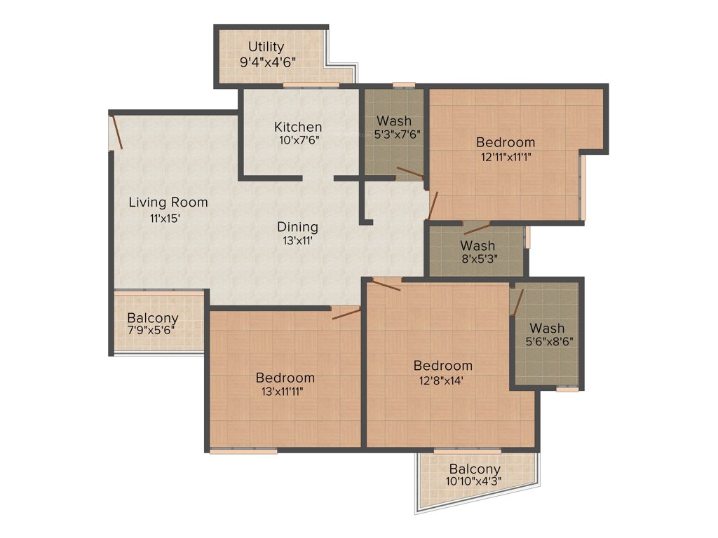 DN Oxy Park (3BHK+3T (1,770 sq ft) 1770 sq ft)