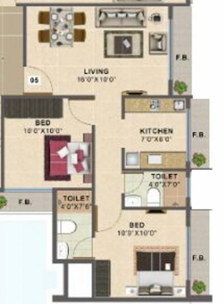 Om Sai Builders And Developers Aashirwad Homes (2BHK+2T (935 sq ft) 935 sq ft)