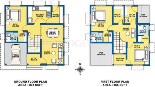 Goel Ganga Constellaa Villa (3BHK+3T (1,700 sq ft) + Pooja Room 1700 sq ft)
