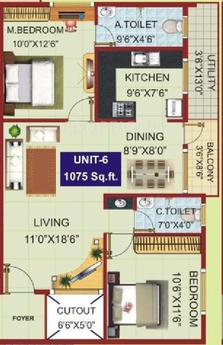 G Square Panchmukhi G2 Galaxy (2BHK+2T (1,075 sq ft) 1075 sq ft)