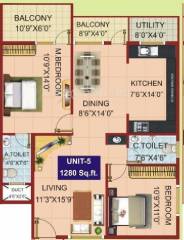 G Square Panchmukhi G2 Galaxy (2BHK+2T (1,280 sq ft) 1280 sq ft) G Square Panchmukhi G2 Galaxy (2BHK+2T (1,280 sq ft) 1280 sq ft)