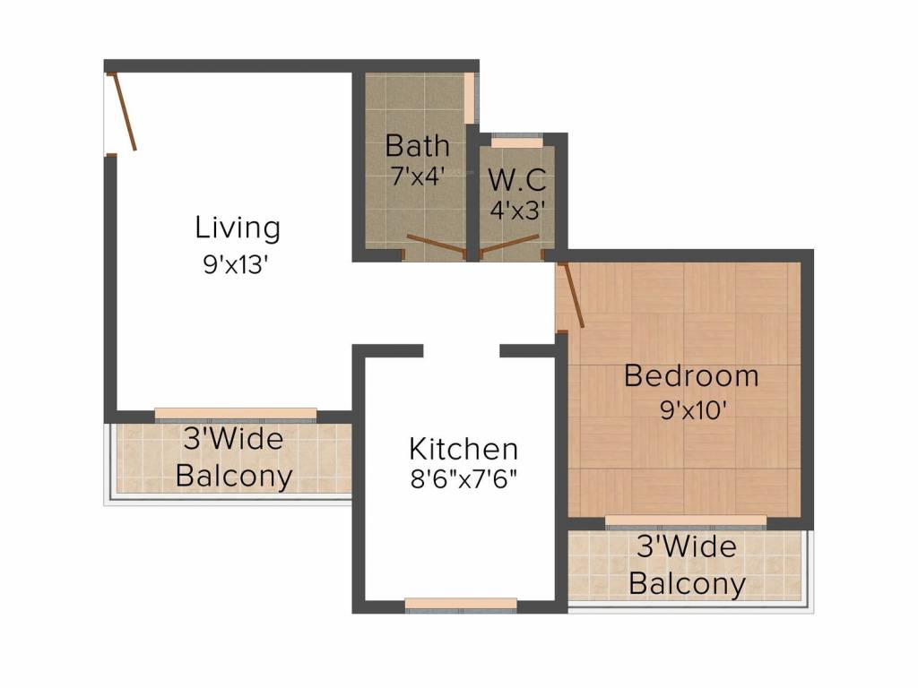 KVC Shantivan (1BHK+1T (560 sq ft) 560 sq ft)