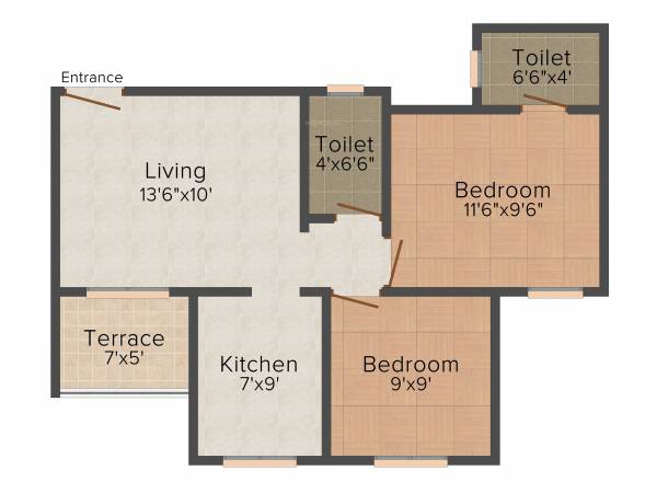 Sanklecha Comfort Zone (2BHK+2T (640 sq ft) 640 sq ft) Sanklecha Comfort Zone (2BHK+2T (640 sq ft) 640 sq ft)