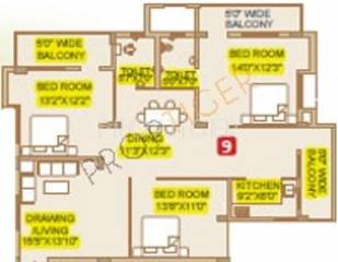 Mason Elite (3BHK+2T (1,950 sq ft) 1950 sq ft)