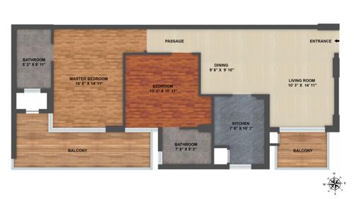 ILD Grand Centra (2BHK+2T (1,300 sq ft) 1300 sq ft) ILD Grand Centra (2BHK+2T (1,300 sq ft) 1300 sq ft)