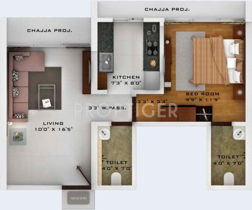 AM Brand One Wadala (1BHK+2T (692 sq ft) 692 sq ft)