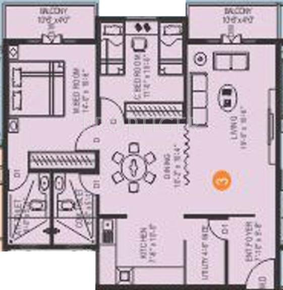 Abish Ruby (2BHK+2T (1,180 sq ft) 1180 sq ft) Abish Ruby (2BHK+2T (1,180 sq ft) 1180 sq ft)