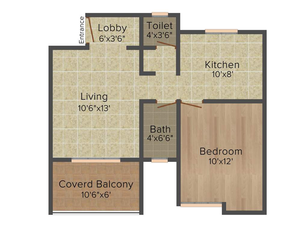 Shri Siddhivinayak Gardenia 1BHK+1T (653 sq ft)