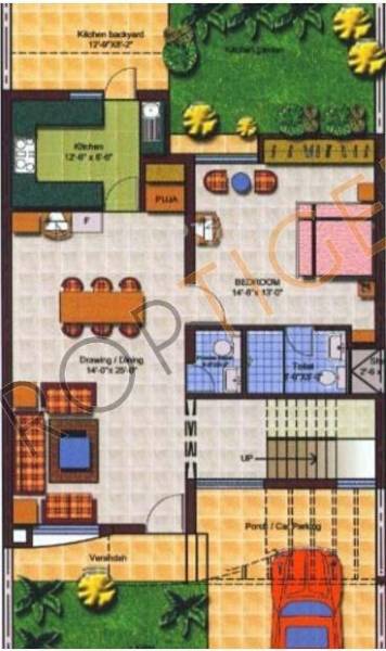Finetech Group Prim Province Floor Plan (2BHK+2T)