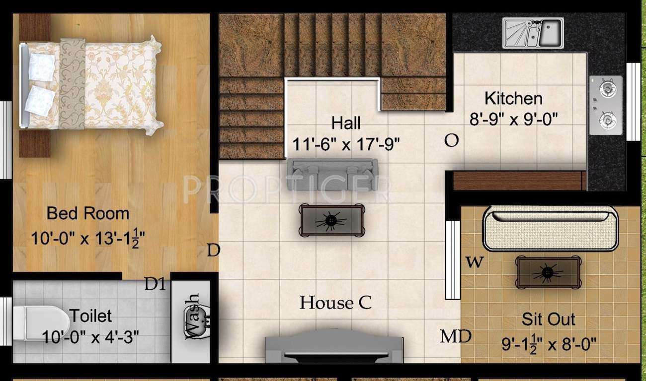 MGP Sailajha Gardens (3BHK+3T (1,436 sq ft) 1436 sq ft)