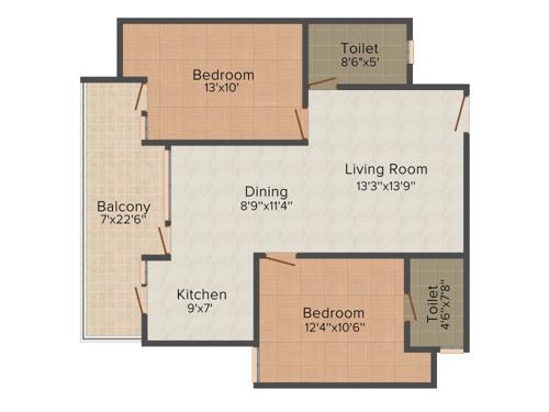Trimurty Kohinoor Garden (2BHK+2T (1,125 sq ft) 1125 sq ft) Trimurty Kohinoor Garden (2BHK+2T (1,125 sq ft) 1125 sq ft)