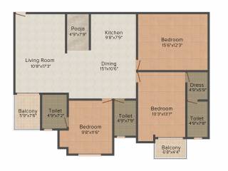 Astha Retreat (3BHK+4T (1,593 sq ft) + Servant Room 1593 sq ft) Astha Retreat (3BHK+4T (1,593 sq ft) + Servant Room 1593 sq ft)