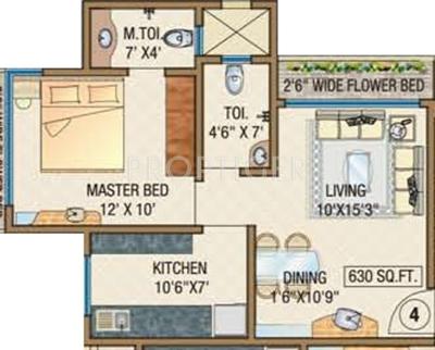 DV Shree Shiv Shakti (1BHK+2T (630 sq ft) 630 sq ft)